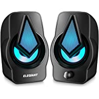 ELEGIANT Altavoces PC- Altavoz 2.0 USB 10W Gaming de Ordenador Sobremesa para Sistema de Estéreo con LED para Escritorio…